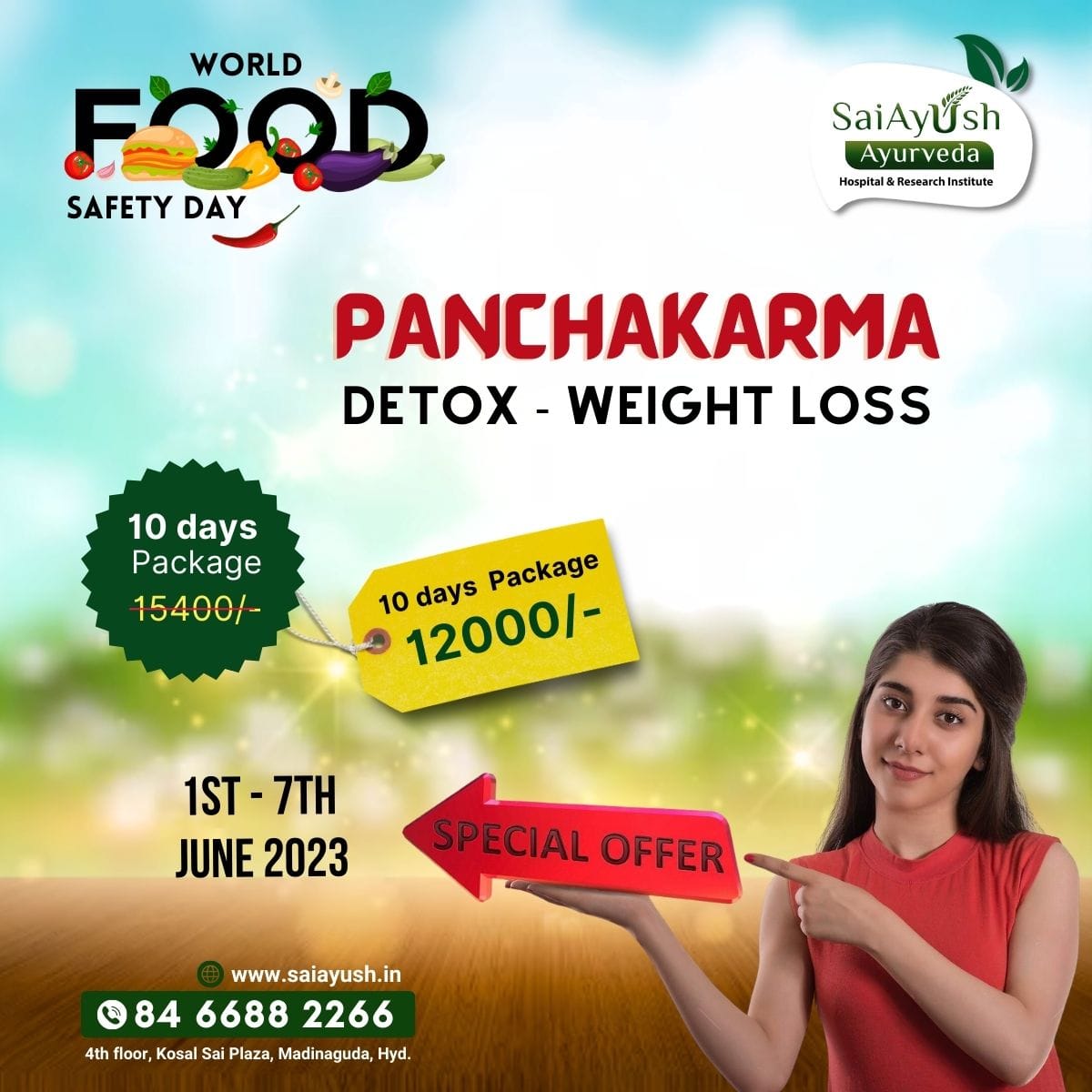 Worlds food safety day Ayurveda offer