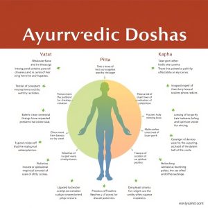 Three doshas in Ayurveda: Vata, Pitta, and Kapha explained at best Ayurveda clinic near me