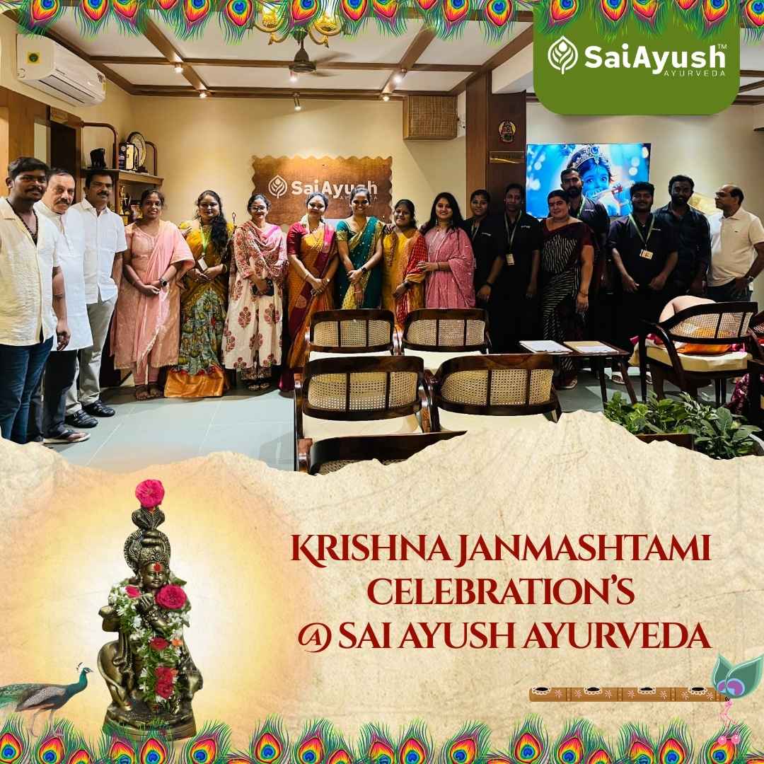 Sri Krishna Janmashtami 2025 Celebrations at Sai Ayush Ayurveda Hospital – KPHB & Madinaguda